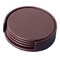 Dacasso Chocolate BrownLeatherette 4 Coaster Set with Holder AG-3418 - alternate 1